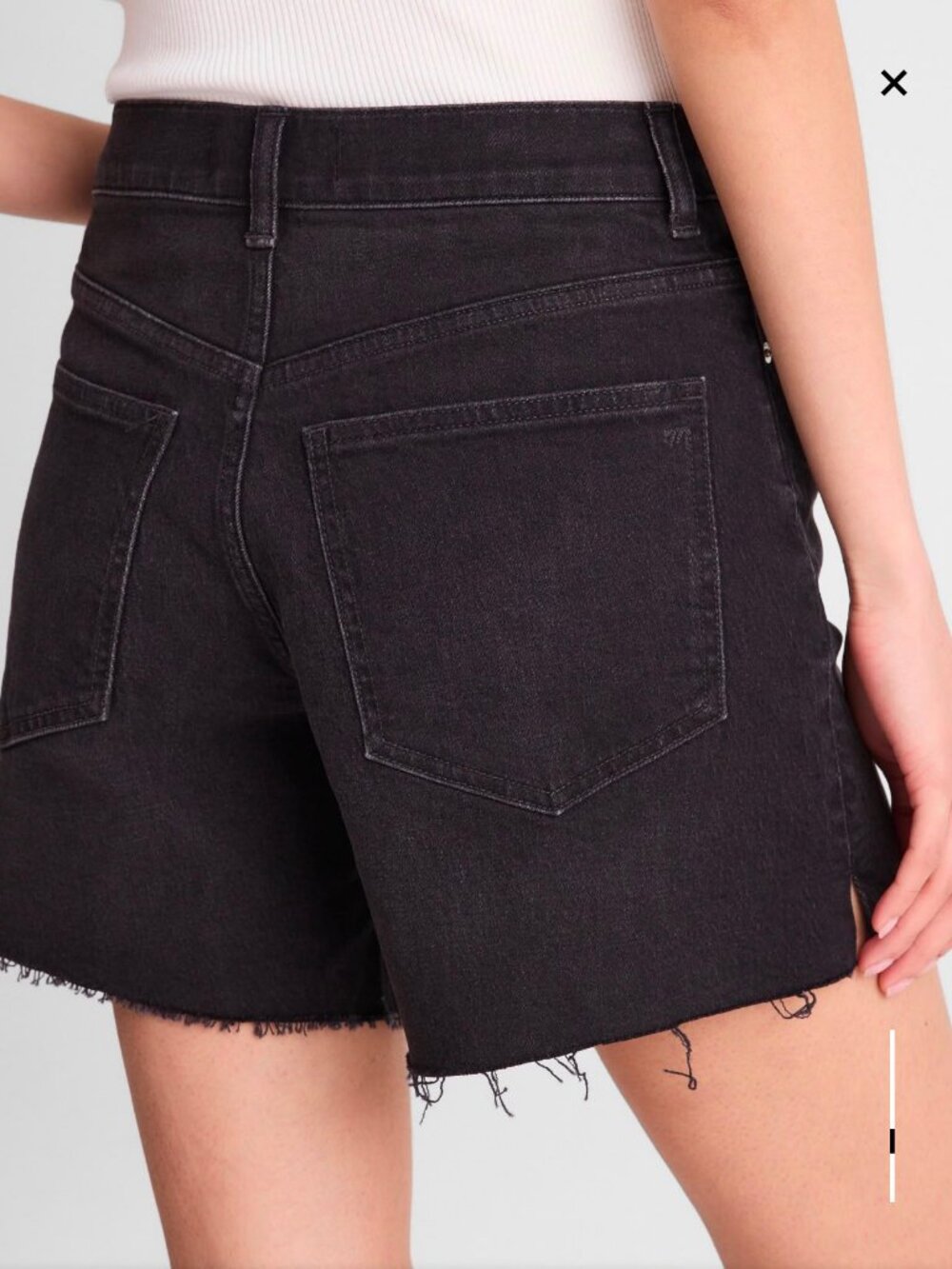 NWT Madewell The Perfect Vintage Mid-Length Jean Shorts | Black | Size 32 - Picture 3 of 6